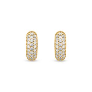 Brinco Argola Lumiere em Ouro Amarelo 18k com Diamantes, 9,5mm