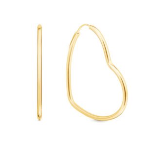 Argola Coração em Ouro Amarelo 18k, 47mm