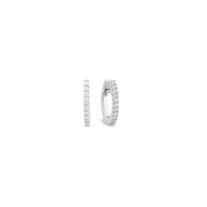 Argola Redonda em Ouro Branco 18k com Diamantes, 11,5mm