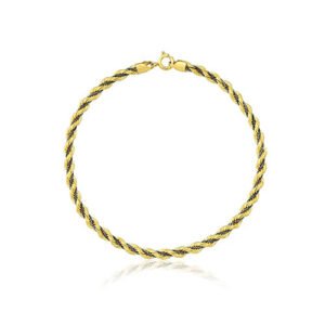 Pulseira Corda em Ouro Amarelo e Ouro Branco 18k