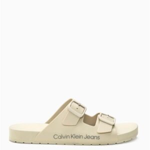 Chinelo Masculino Slide Duas Fivelas Calvin Klein Jeans - Caqui Claro Chinelo Masculino Slide Duas Fivelas Calvin Klein Jeans Caqui Claro 38