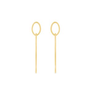 Brinco Argola Design em Ouro Amarelo 18k