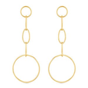 Brinco Argola Design em Ouro Amarelo 18k