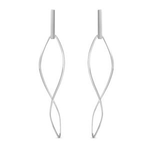 Brinco Argola Design em Ouro Branco 18k