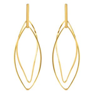 Brinco Argola Design em Ouro Amarelo 18k