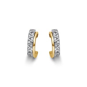 Brinco Argola Icona em Ouro Amarelo e Ouro Branco 18k com Diamantes
