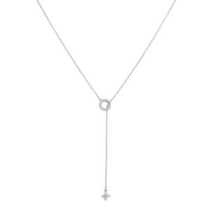 Colar Life You And Me em Prata 925 com Pedras Incolores, 60cm