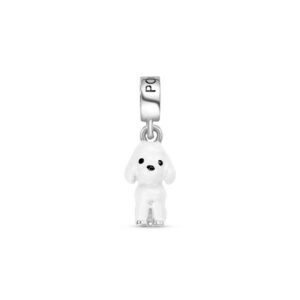Pingente Life Animal Poodle em Prata 925 com Esmalte