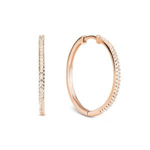 Argola Life Pavê em Liga Rosé com Banho de Ouro Rosé 18k com Pedras Incolores