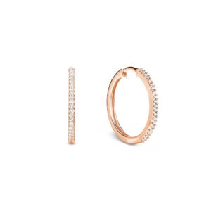 Brinco Argola Life Pavê em Liga Rosé com Banho de Ouro Rosé 18k e Pedras Incolores