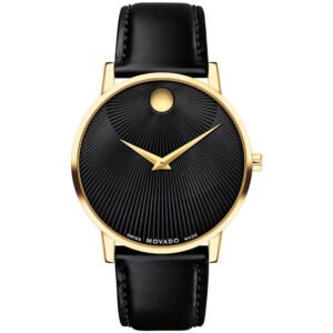 Relógio Movado Masculino Couro Preto 607799