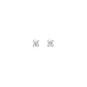 Brinco Solitário em Ouro Branco 18k com Diamantes 0,28 ct