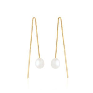 Brinco Pop em Ouro Amarelo 18k com Pérola