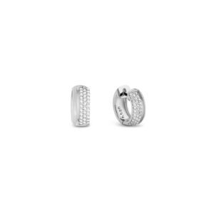 Argola Redonda em Ouro Branco 18k com Diamantes, 12,5mm