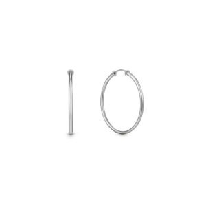 Argola Redonda em Ouro Branco 18k, 18mm