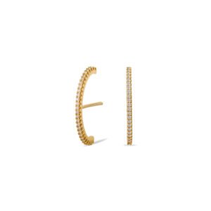 Brinco Ear Hook em Ouro Amarelo 18k com Diamantes