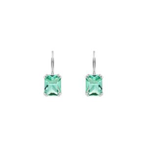 Brinco Life Royal Prata Cristal Verde
