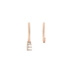 Brinco Letra E em Ouro Rosé 18k com Diamantes