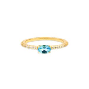Anel Cores em Ouro Amarelo 18k com Apatita e Diamantes