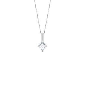 Pingente Solitário em Ouro Branco 18k com Diamante 0,25 ct