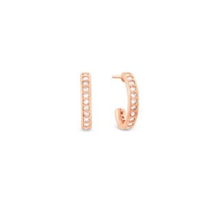 Argola Redonda em Ouro Rosé 18k com Diamantes