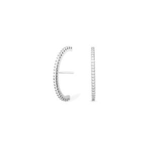 Brinco Ear Hook em Ouro Branco 18k com Diamantes