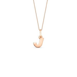 Pingente Letra J em Ouro Rosé 18k