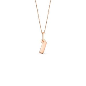 Pingente Letra I em Ouro Rosé 18k