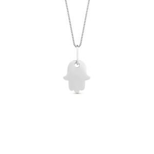 Pingente Personalizável Hamsá em Ouro Branco 18k