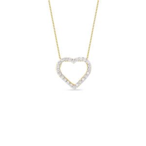 Pingente Simbolos Coração em Ouro Amarelo 18k com Diamantes