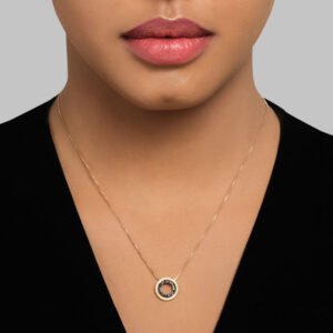 Pingente Simetria em Ouro Amarelo 18k com Safiras Azul