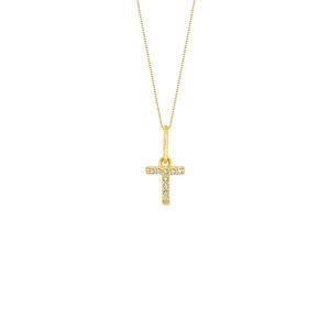 Pingente Letra T em Ouro Amarelo 18k com Diamantes