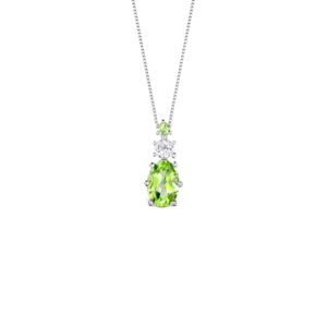Pingente Marine em Prata 925 com Peridotos e Topázio Incolor