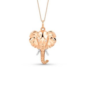 Pingente Icones Elefante em Ouro Rosé e Ouro Branco 18k