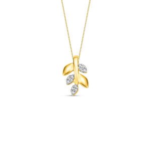 Pingente Nature em Ouro Amarelo 18k com Diamantes