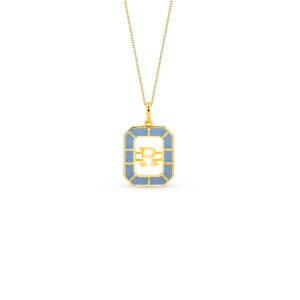 Pingente Alfabeto Letra R em Ouro Amarelo 18k com Esmalte