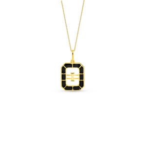 Pingente Alfabeto Letra I em Ouro Amarelo 18k com Esmalte