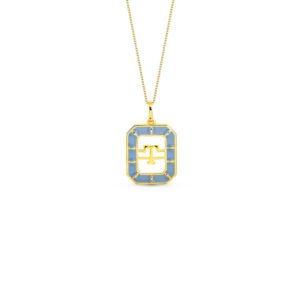 Pingente Alfabeto Letra T em Ouro Amarelo 18k com Esmalte