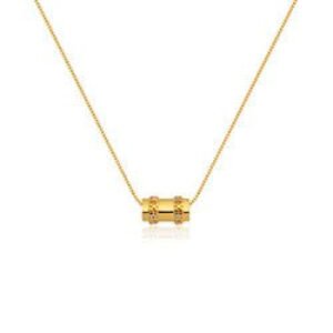 Separador Mama Cilindro em Ouro Amarelo 18k com Diamantes