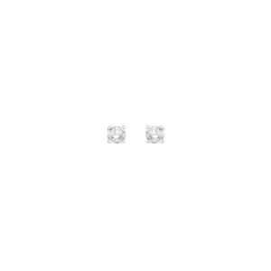 Brinco Solitário em Ouro Branco 18k com Diamantes 0,10 ct