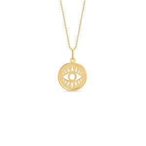 Pingente Medalha Olho em Ouro Amarelo 18k