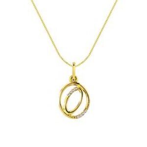 Pingente Letra O em Ouro Amarelo 18k com Diamantes