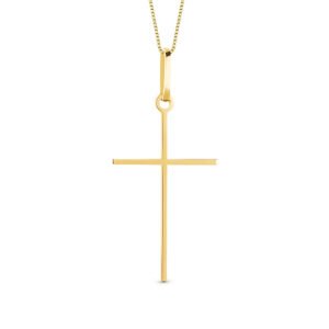 Pingente Medalha Cruz em Ouro Amarelo 18k