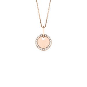 Pingente Personalizável em Ouro Rosé 18k com Diamantes