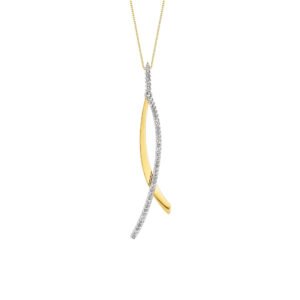 Pingente Bali em Prata 925 e Ouro Amarelo 18k com Topázios Incolores