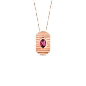 Pingente Gomos Color em Ouro Rosé 18k com Rodolita