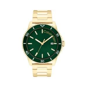 Relogio Calvin Klein Aqueous Masculino Dourado e Verde - 25200383