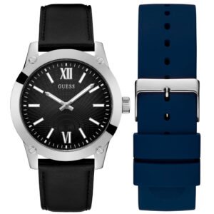 Relógio Guess Mens Boxed Sets Masculino Couro Preto