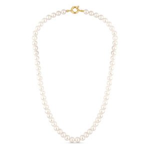 Colar de Pérolas com Ouro Amarelo 18k, 6.5-7mm
