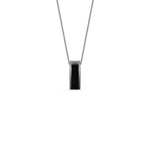 Pingente Square em Prata 925 com Ródio Negro e Esmalte